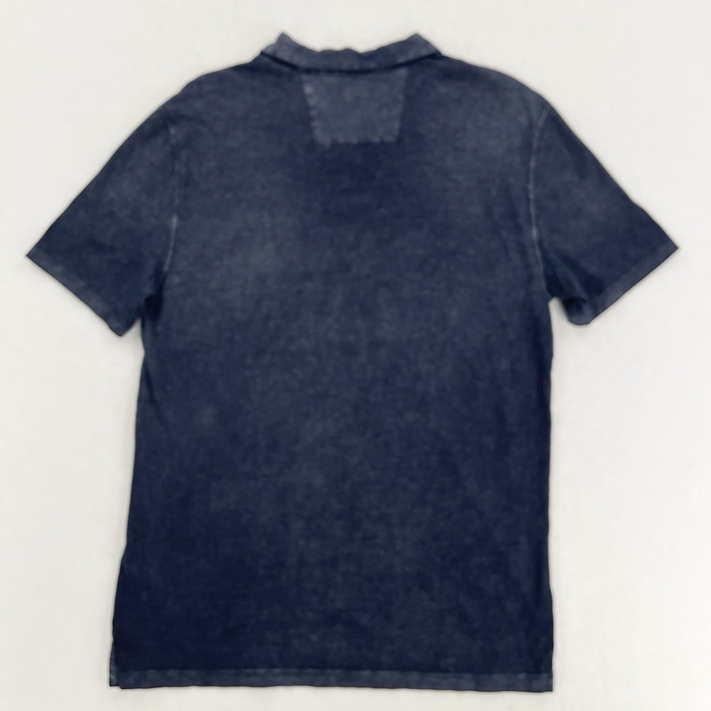 John Varvatos Polo Shirt Mens M Blue Black Stone Wash Short Sleeve Cotton Casual - Picture 3 of 9